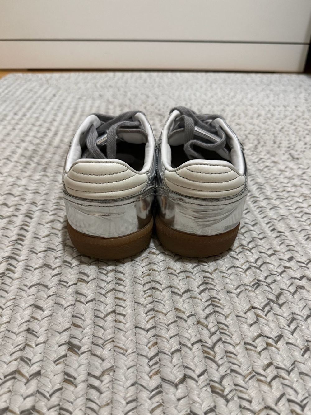 ALOHAS TB.490 Rife Shimmer Metallic Leather Sneakers in Silver Cream - Picture 10 of 12